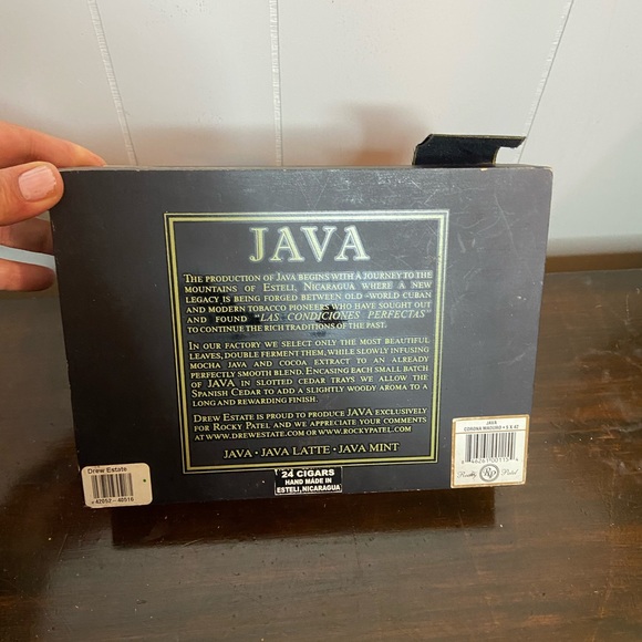 Java by corona madero Drew Estate Empty black wooden cigar box - Picture 3 of 8